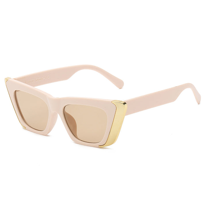 Dame moteriktig solbrille med firkantet ramme og luksuriøst fôr Skanto