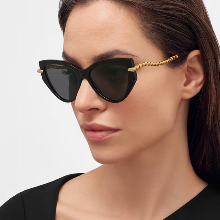 Dame Cat-Eye solbriller med elegant metallramme og stilige aksenter Skanto