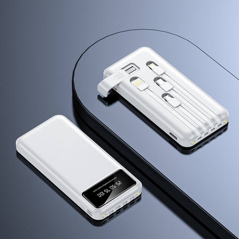 Multifunksjons Powerbank med innebygd ladekabel og digital skjerm Skanto