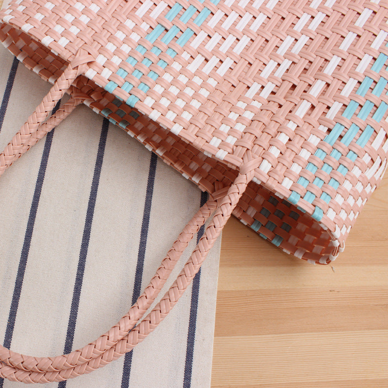 Braided shopper with colorful design Skanto