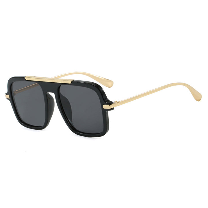 Dame kvadratisk solbrille med luksuriøs metallramme og robuste glass Skanto