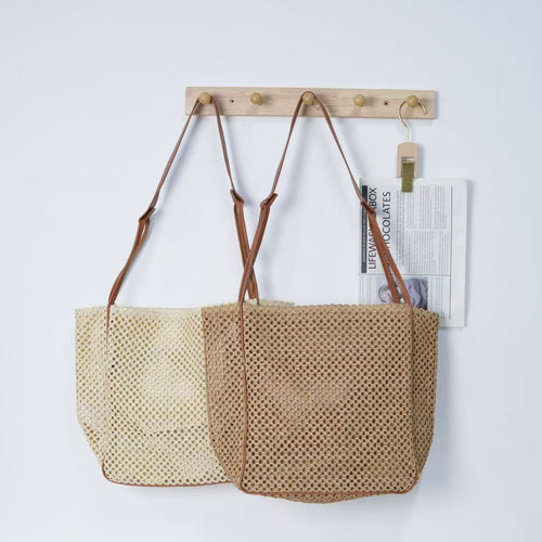 Naturlig bast crossover bag Skanto