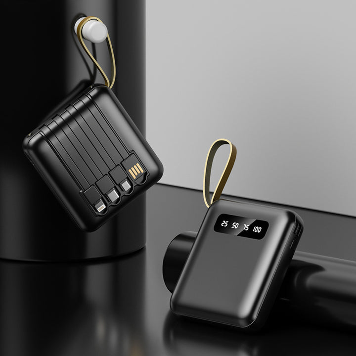 Multifunksjonell powerbank med integrert kabelsystem Skanto