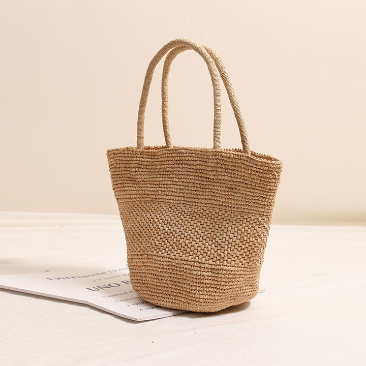 Håndlagd basttote bag med robuste håndtak Skanto