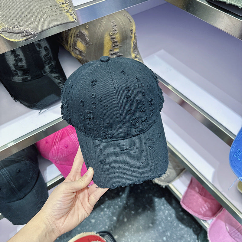 Kvinne Slitt Denim-Style Baseball Caps Skanto