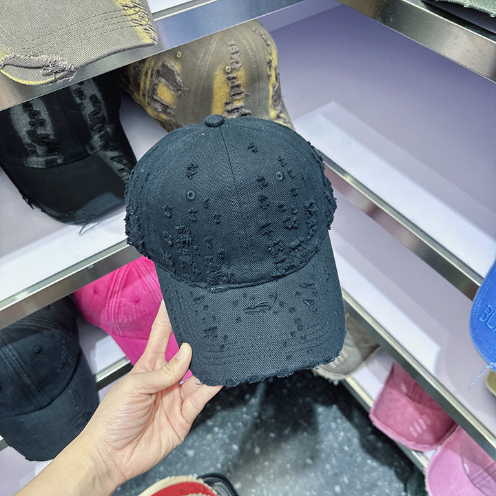 Kvinne Slitt Denim-Style Baseball Caps Skanto