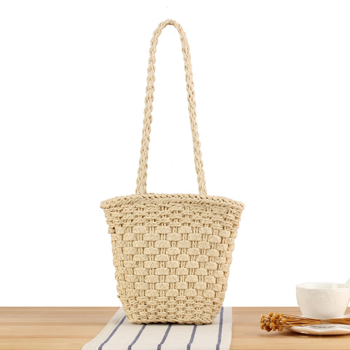 Handbag made of handmade natural weave with sturdy carrying handle Skanto