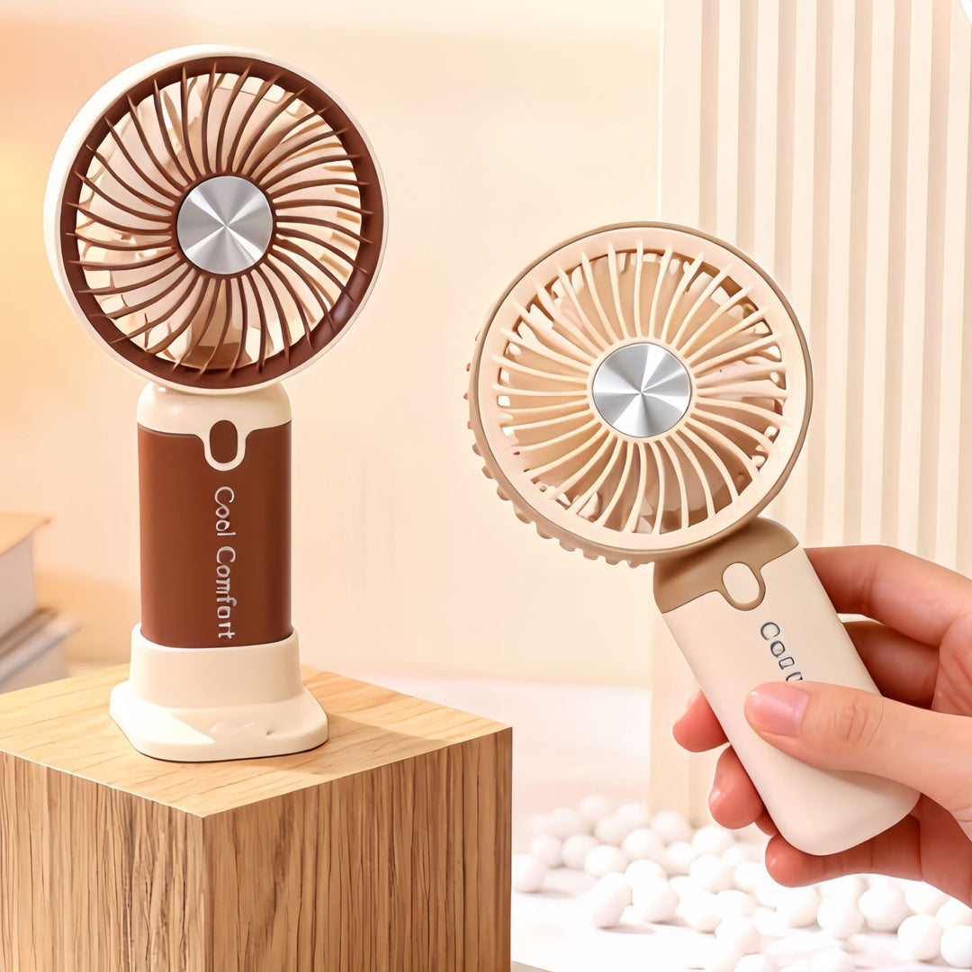 Dame bærbar vifte med trådløs funksjon og ergonomisk design Skanto
