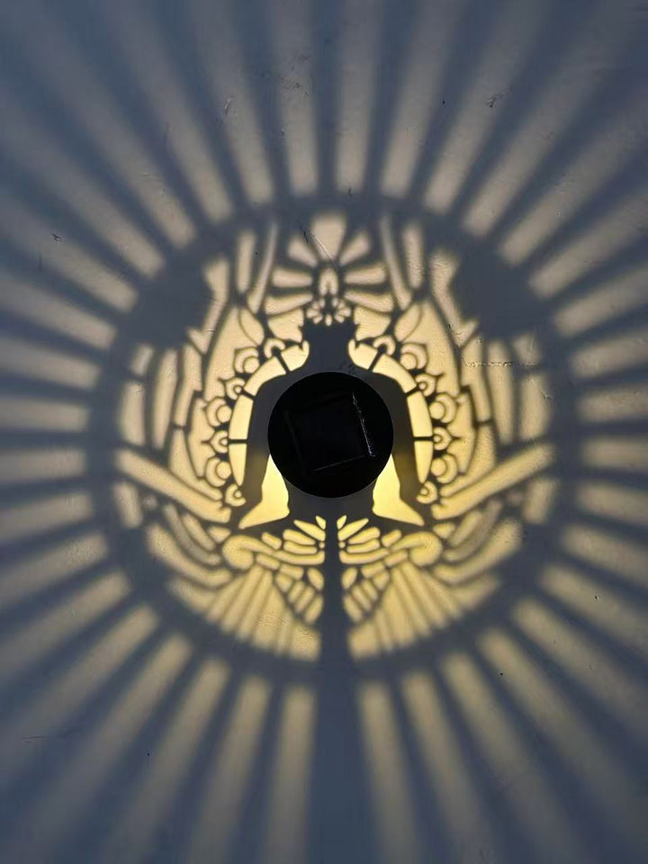 Dekorativ Solar RGB Mandala Projektering Vegg Og Stake Hage Lys Skanto