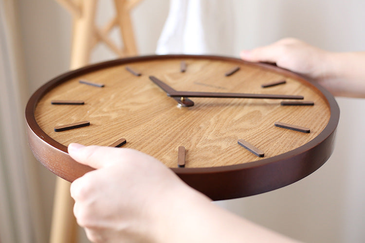 Minimalistisk rolig tre veggklokke 12 tommer
