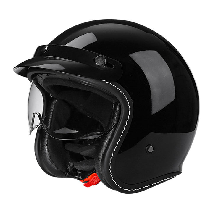 WoVintage Åpen-Face Motorsykkelhjelm Skanto