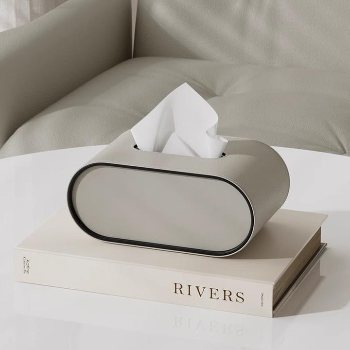 TissuLuxe Oval – Læder Tissue Boks Deksel for Stue, Bil & Kontor | Skanto