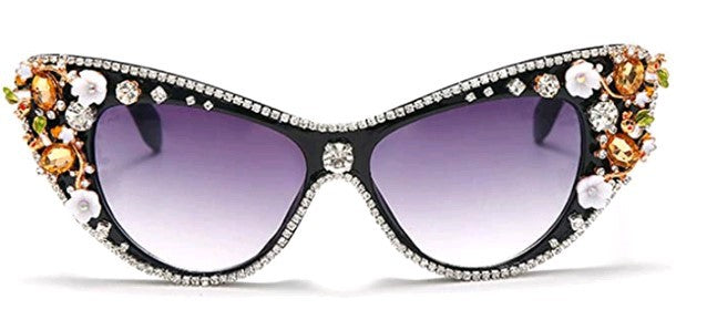 Dame Design-solbrille med glitrende krystallbesettelse Skanto