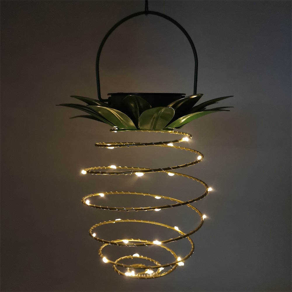 Spiral Pendant LED Hengende Plante Lampe Med Falsk Tropisk Blad Topp Skanto
