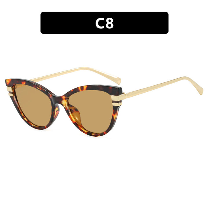Damer Cat-Eye solbrille med elegante metallakenter Skanto