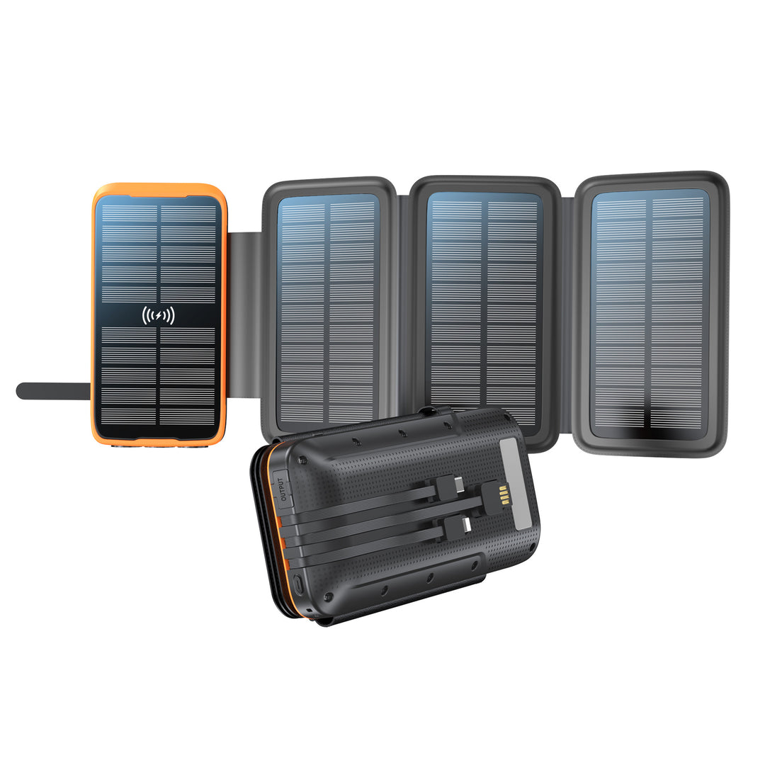 Solar-Powerbank med Trådløs Lading Fra Skanto