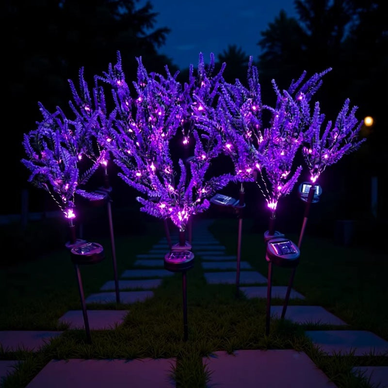 Solar LED Faux Lavendel Hage Stake Lys Skanto