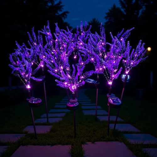 Solar LED Faux Lavendel Hage Stake Lys Skanto