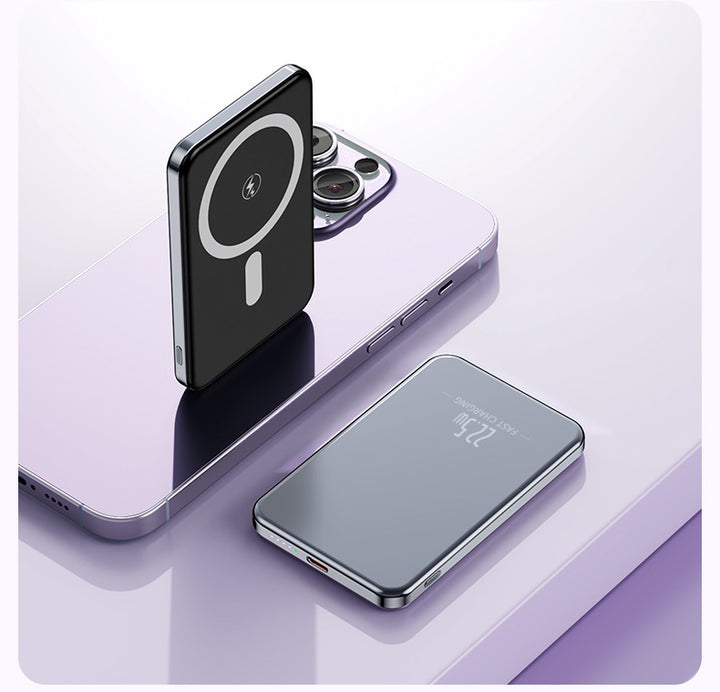 Bærbar induksjons-powerbank med slankt design og LED-display Skanto