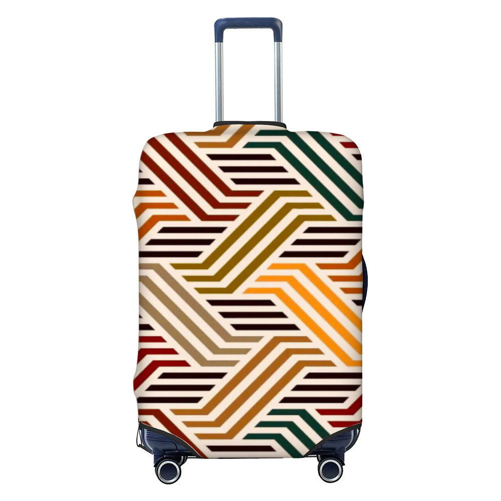 Unisex nan elastisk koffertbeskyttelse med geometrisk motiv, dehnbart polyester-spandex dekke, glidelåsåpning og sklisikker innvendig sikring for Trolley Skanto