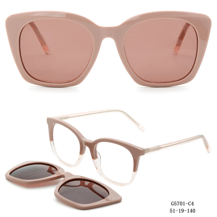 Dame retro-inspirert solbrille med avtagbare glass Skanto
