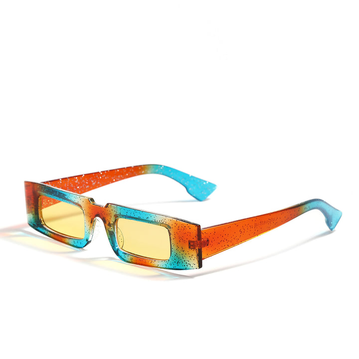 Dame moteriktig geometrisk solbrille med gjennomsiktig ramme og polariserte glass Skanto