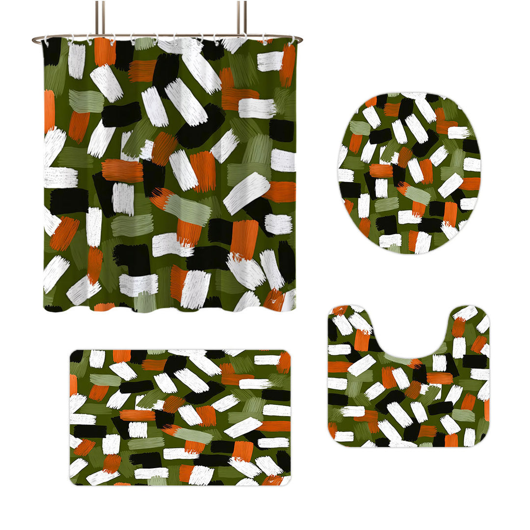 Bold Brushstroke Pattern Fire-delt Bad Sett Skanto