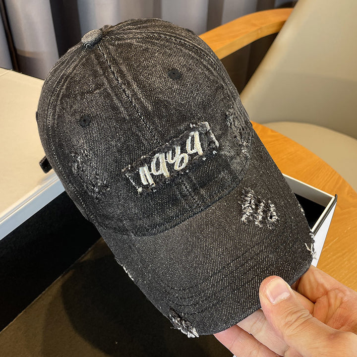 Kvinne Slitt Denim Baseball Caps Skanto 1784188483