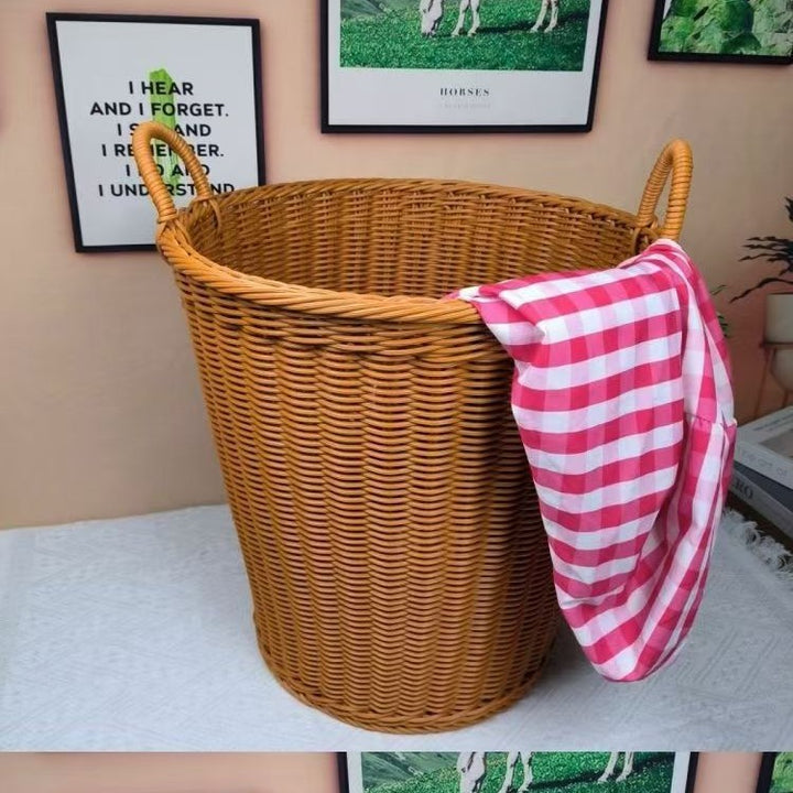 Unisex Robuster Oppbevaringskurv laget av flettet Rattan Skanto