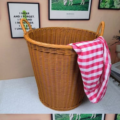 Unisex Robuster Oppbevaringskurv laget av flettet Rattan Skanto