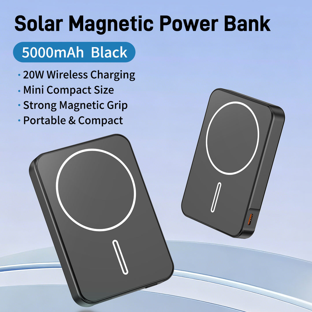 Solcelledrevet powerbank med hurtiglading og LED-lys Skanto