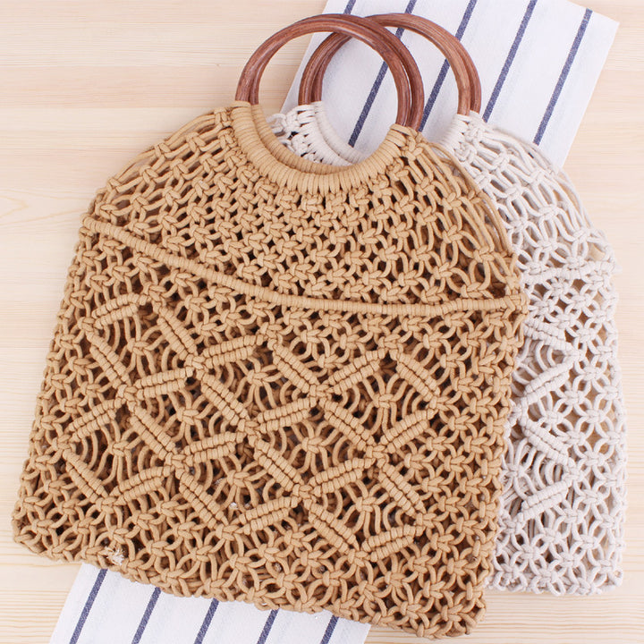 Makramee Tote bag with Double-layered Inner pocket Skanto