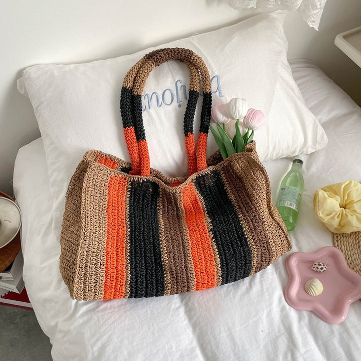 Flettet handlenett med moderne stripe mønster Skanto