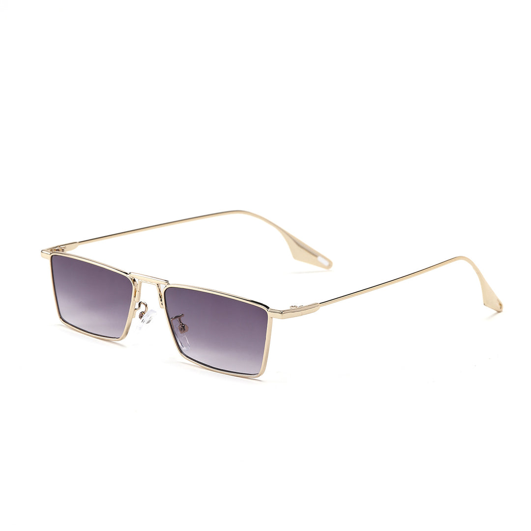 Dame elegant firkantet solbrille med smal metallramme og UV-beskyttelse Skanto