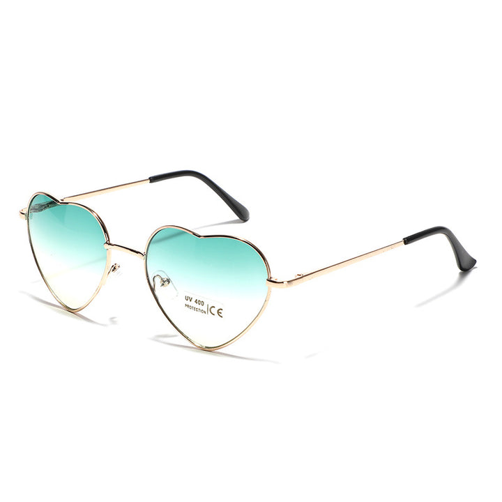 Dame hjerteformet solbrille med UV-beskyttelse og delikat ramme Skanto