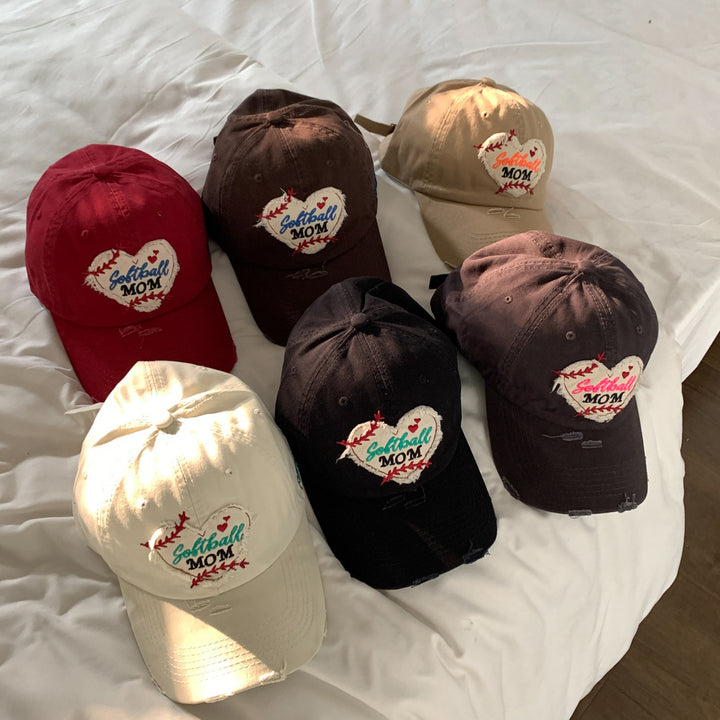 Kvinne Brodert Softball Mor Caps Skanto