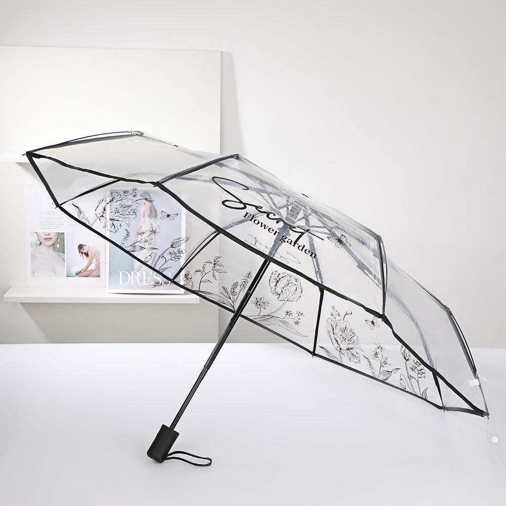 Damer elegant gjennomsiktig paraply med romantisk design Skanto