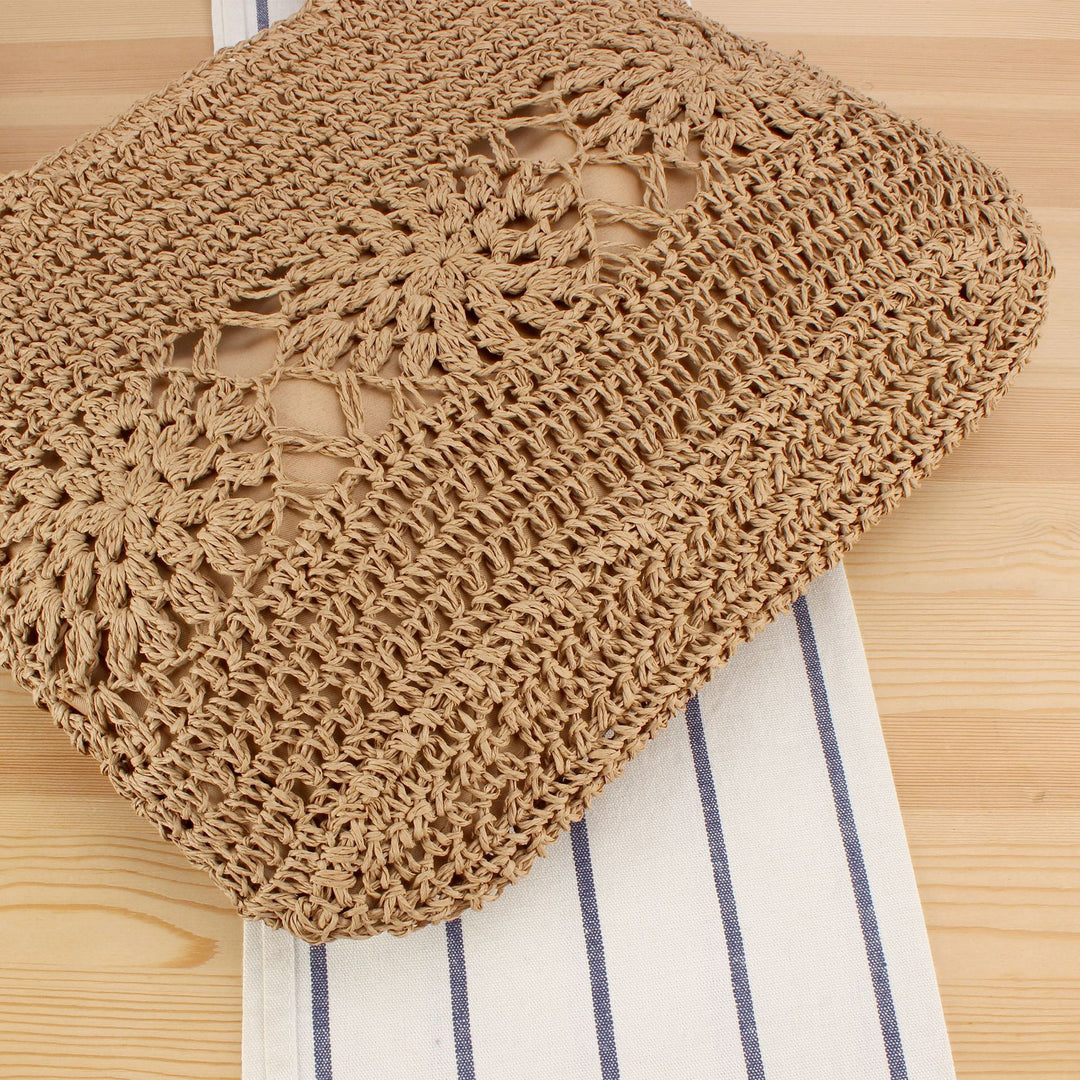 Hand-knotted tote bag made of natural raffia Skanto