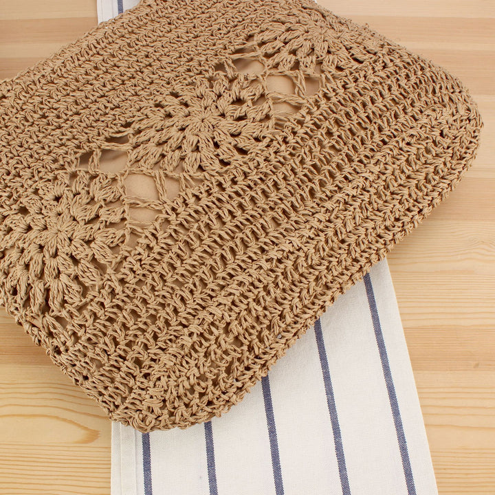 Hand-knotted tote bag made of natural raffia Skanto