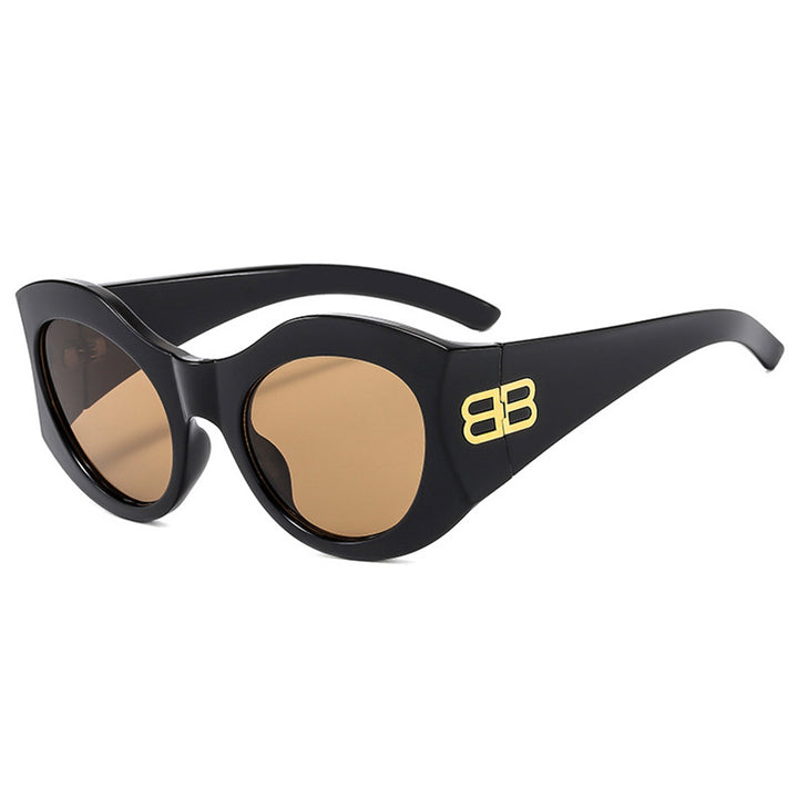 Dame Designer Cat-Eye solbrille med elegant profil og UV-beskyttelse Skanto