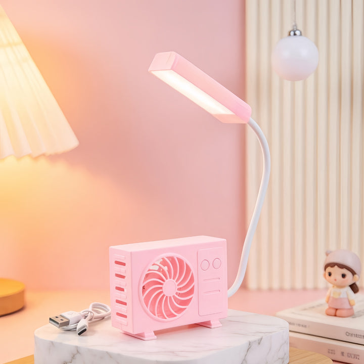 Dame bordlampe med integrert USB-vifte Skanto