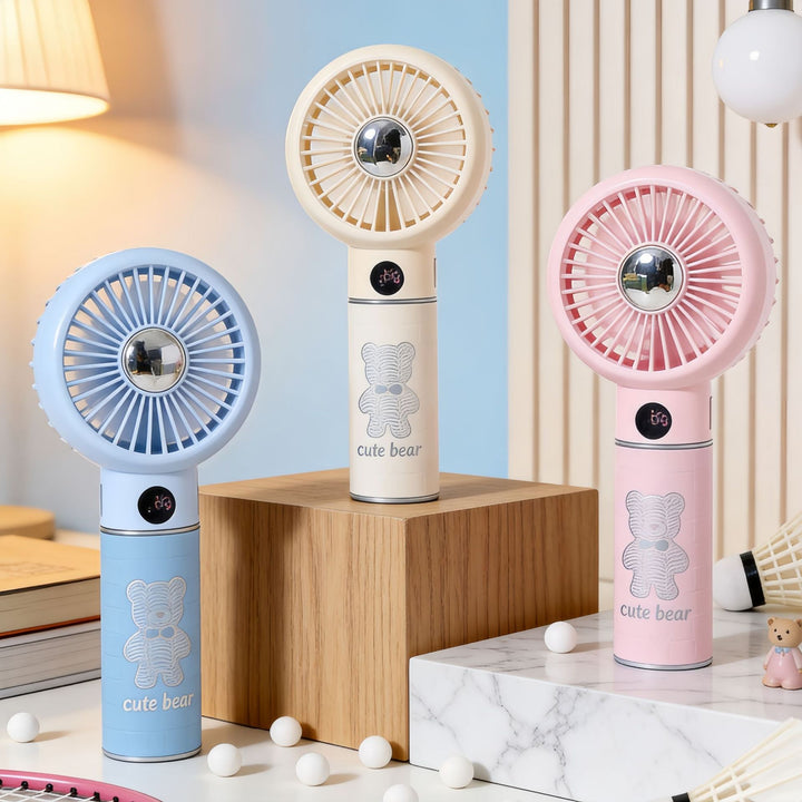 Portable Handheld Fan with Digital Temperature Display and Comfortable Design Skanto