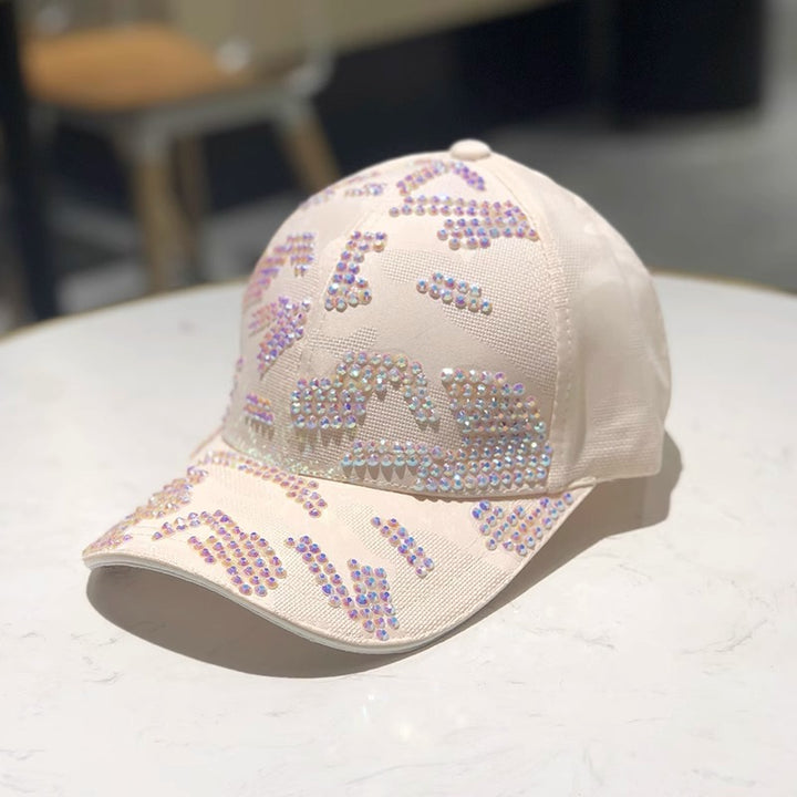 Dame dekorert paljett baseball cap Skanto