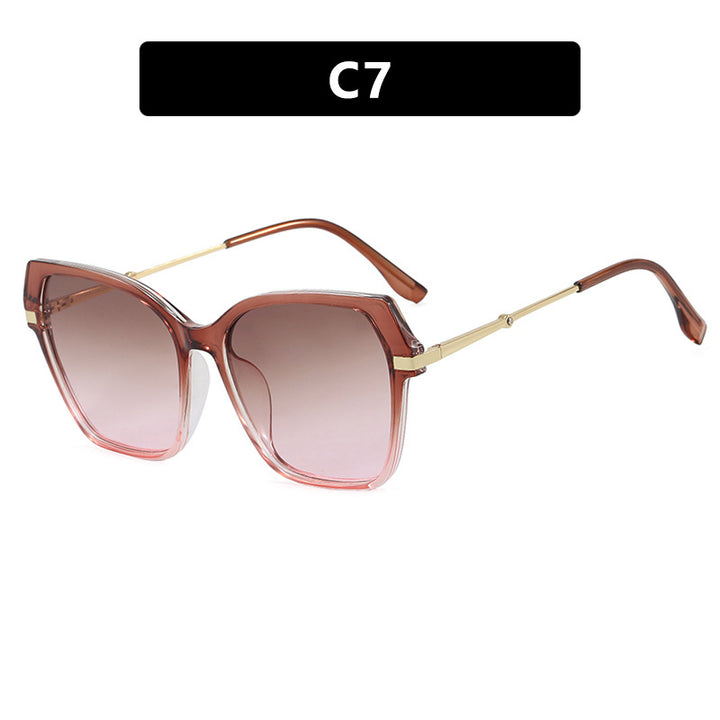 Dame kvadratisk solbrille med elegant metallramme og beskyttende UV-filter Skanto