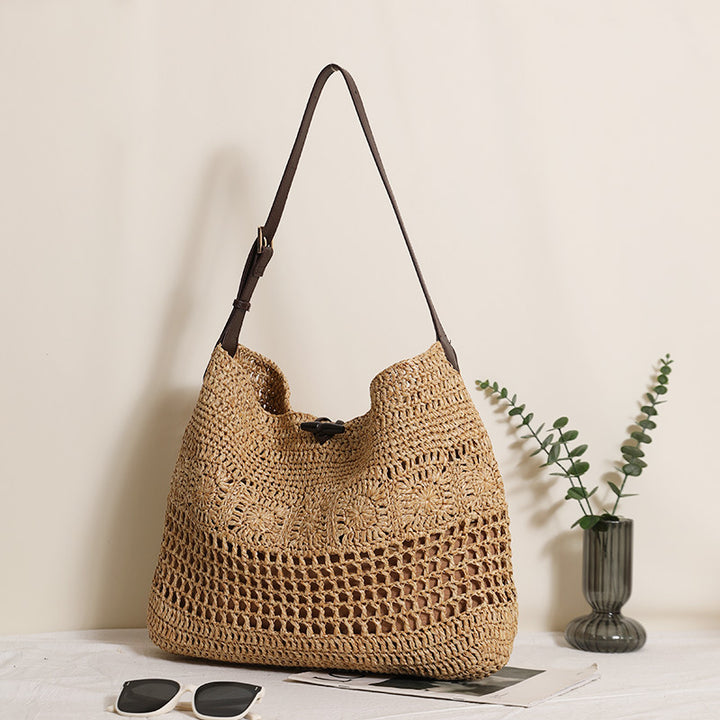 Håndknyttede Shopper-veske med moderne nettdesign Skanto