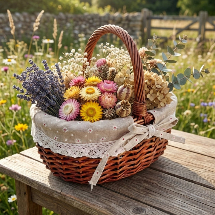 Kvinne flette piknik kurv med romantisk gingham fòring Skanto