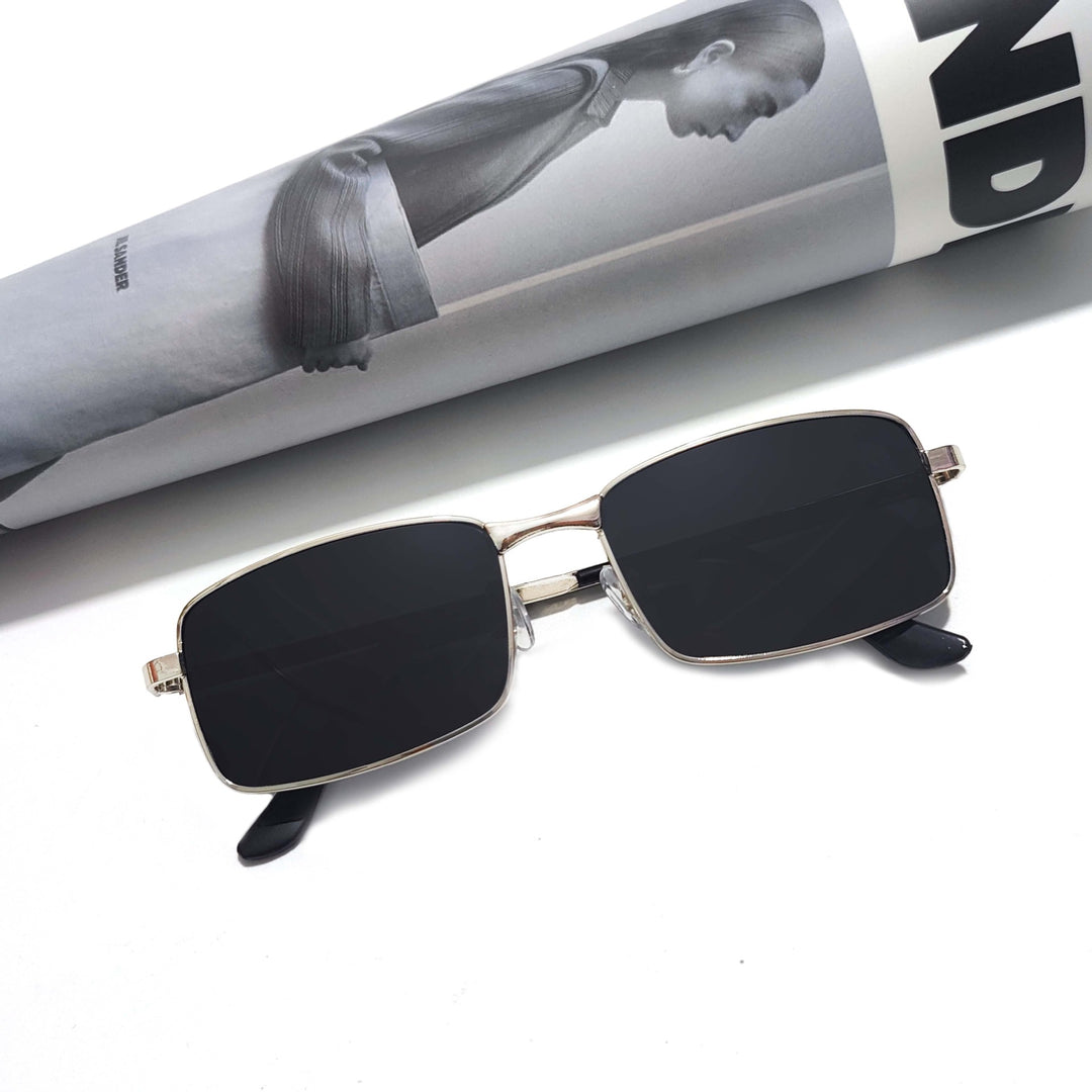 Herre moteriktig rektangulær solbrille Skanto