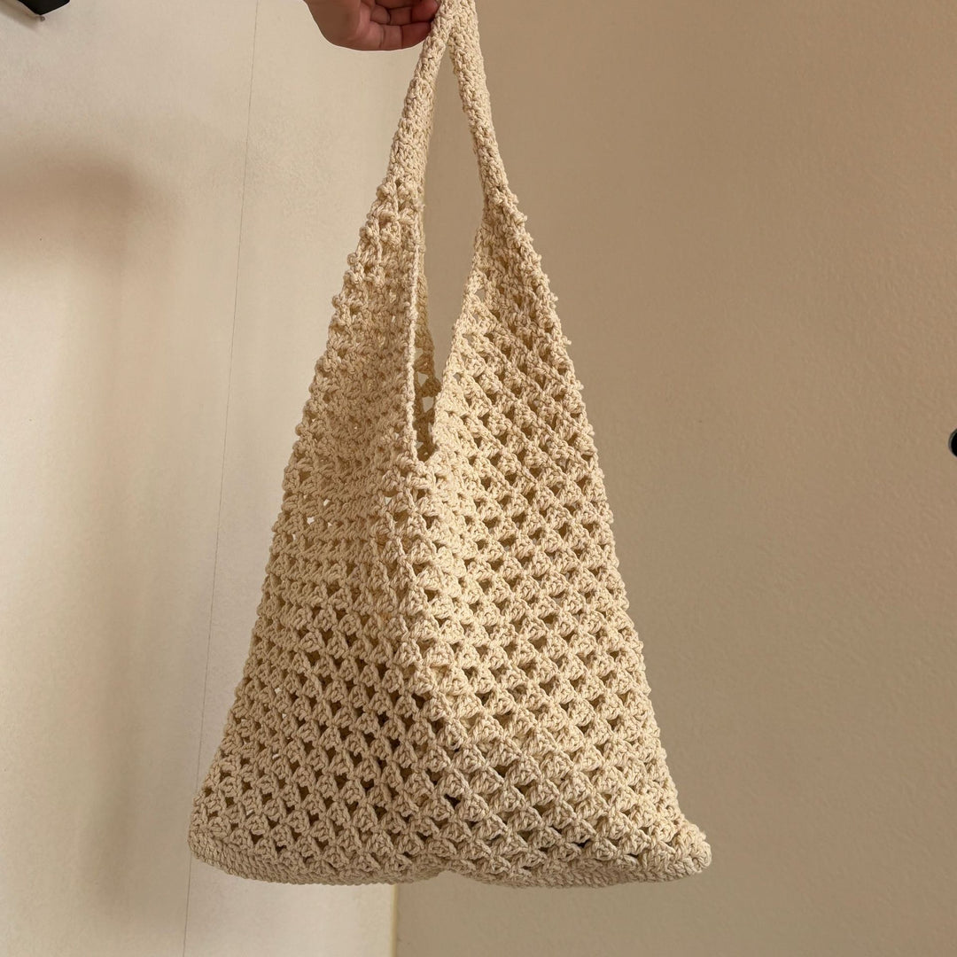 Håndknyttet nettbag med komfortable dobbelthåndtak Skanto