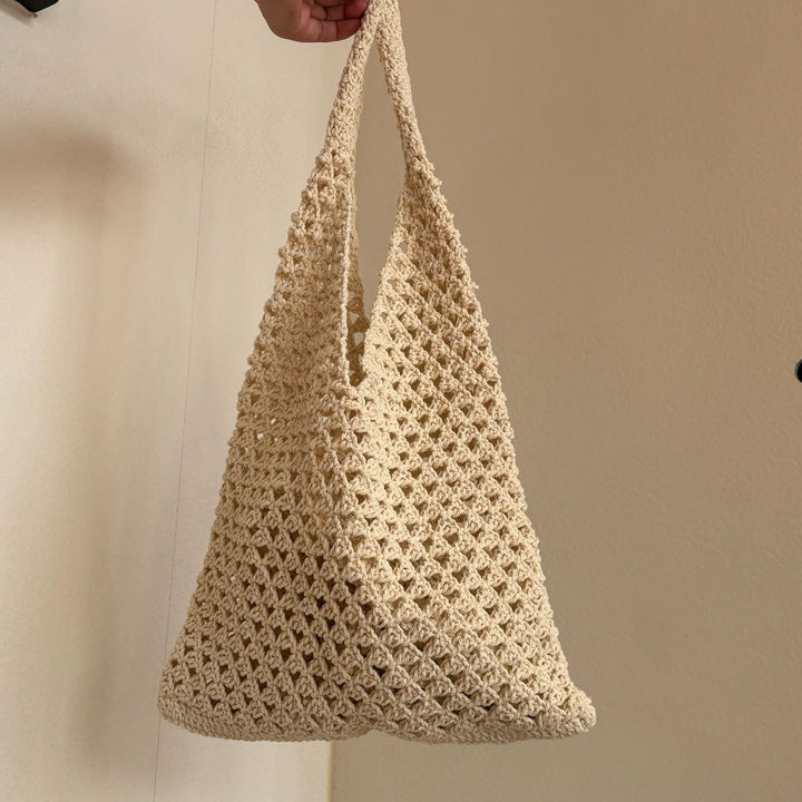 Håndknyttet nettbag med komfortable dobbelthåndtak Skanto