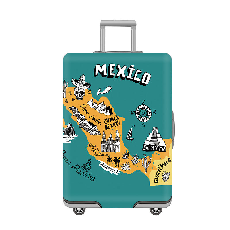Dame Hardplast reise koffert med fargerik Mexico-design Skanto